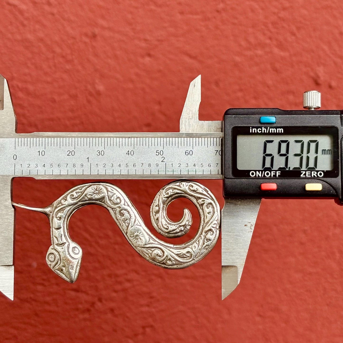 Pendentif serpent argent Berbère vintage - Amulette talisman Maroc ancien