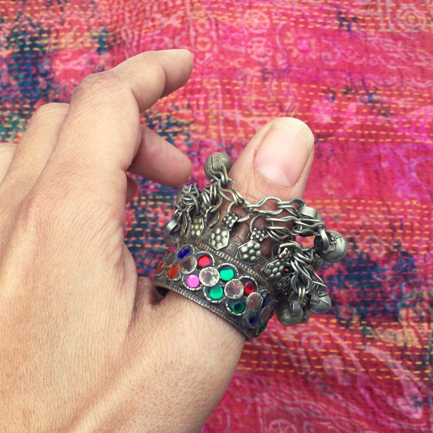 Bague tribale, Bijoux danse du ventre, Bague d’orteil, Bague grelots, Bijoux Afghans Kuchi Nomades, Bague gypsy boho, Bague ethnique vintage