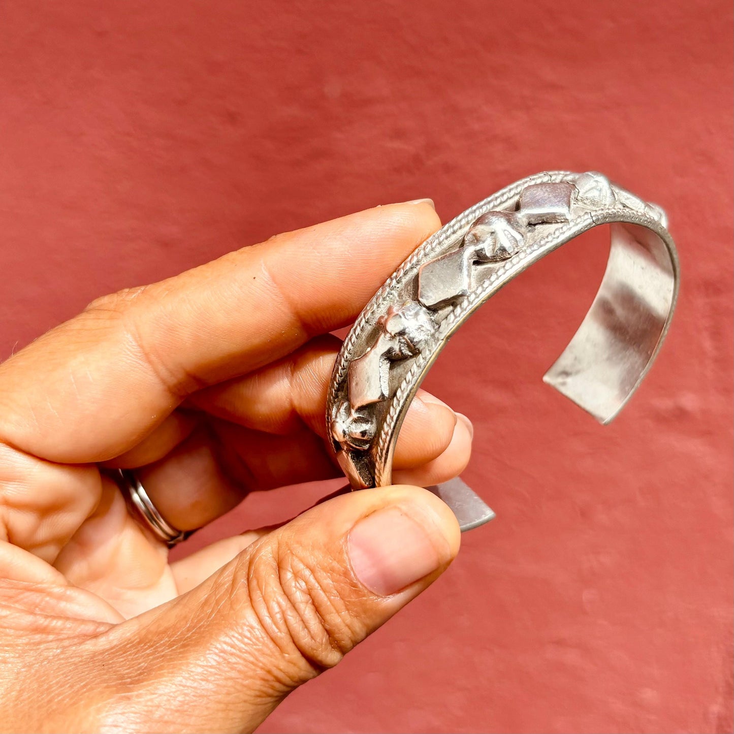 Bracelet argent ancien Algérie chaoui - Bijou vintage ethnique tribal Aurès authentique