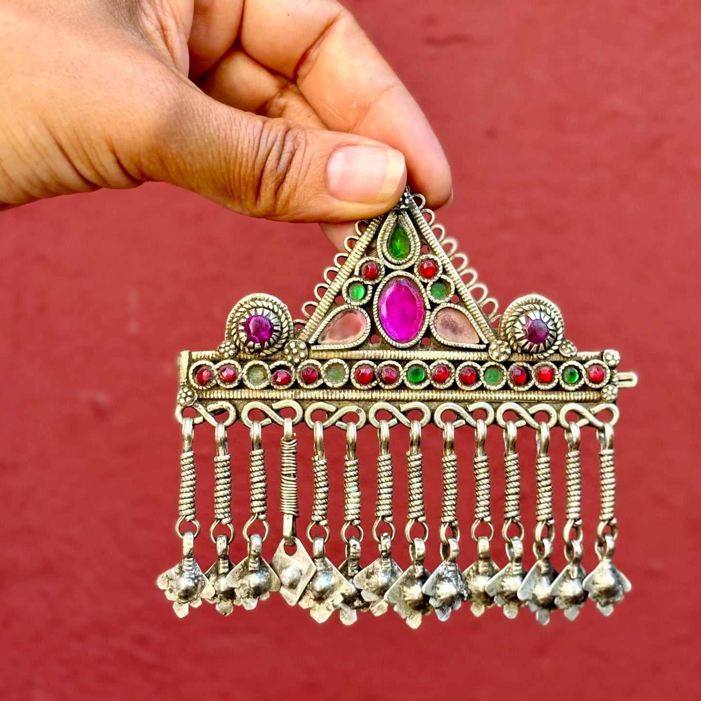 Barrette cheveux ancienne, Bijou ethnique tribal Kuchi nomades Afghans, bijou asiatique oriental boho, Danse orientale tribal fusion, Cadeau