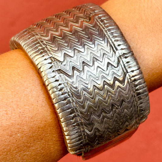 Bracelet argent ancien Bazuband du Rajasthan - Pièce d'exception articulé style Snake