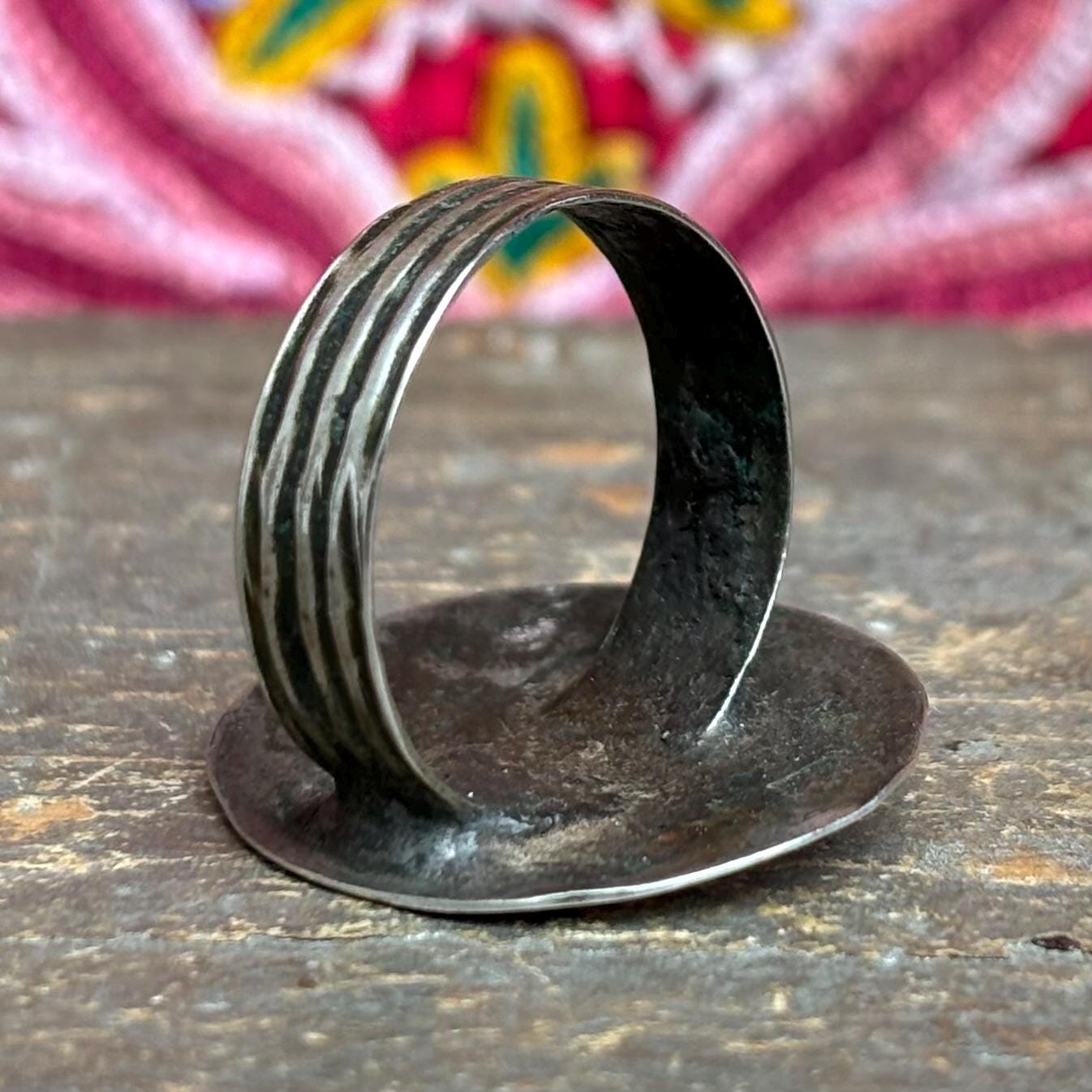 Bague Berbère argent nielle ronde tribale ancienne, Bijoux Berbères, Bague ethnique vintage arabe Maghreb, Bague Maroc Anti-Atlas, Cadeau