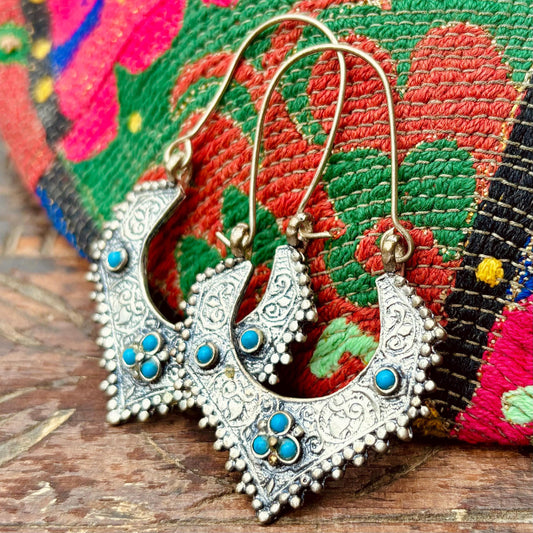 Créoles tribales afghanes boho - Anneaux danse orientale - Bijou ethnique