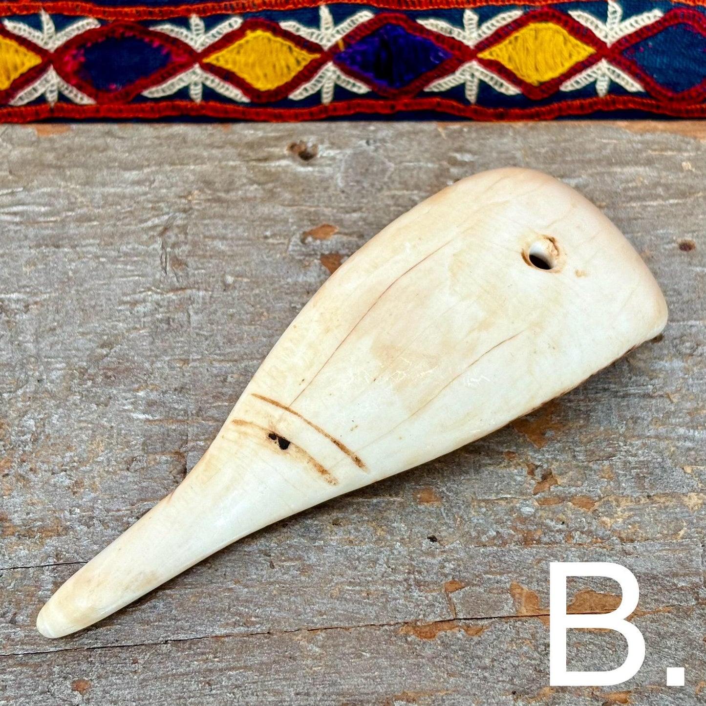 Coquillage ancien Nagaland, Pendentif coquillage vintage, Antiquités Inde Naga, Bijoux Nagaland, Bijou ethnique tribal ancien, Conque