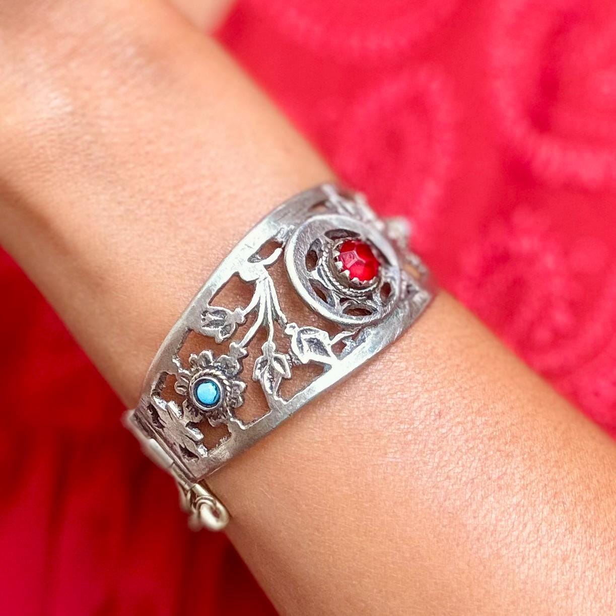 Bracelet Afghan Vintage Articulé - Bijou Ethnique Tribal Boho