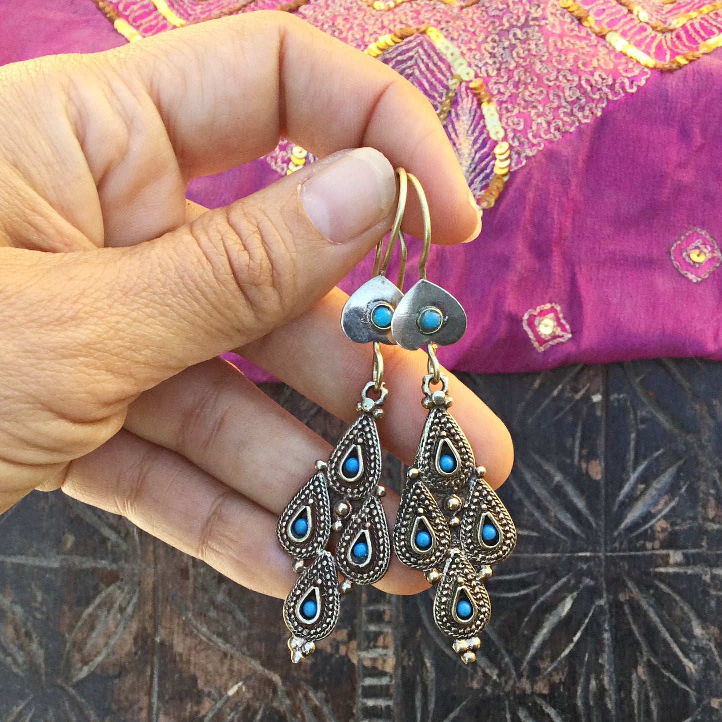 Boucles d’oreille ethniques, tribales, vintage, Bijoux Afghans, Bijoux ethniques, Boucles gypsy boho orientales Cadeau pour femme,