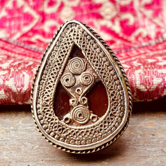 Bague Turkmène, Afghane, Grosse bague festival, Hippie, Boho, Gypsy, Bague tribale, Ethnique, Orientale, Bague filigrane, Vintage, Artisanat