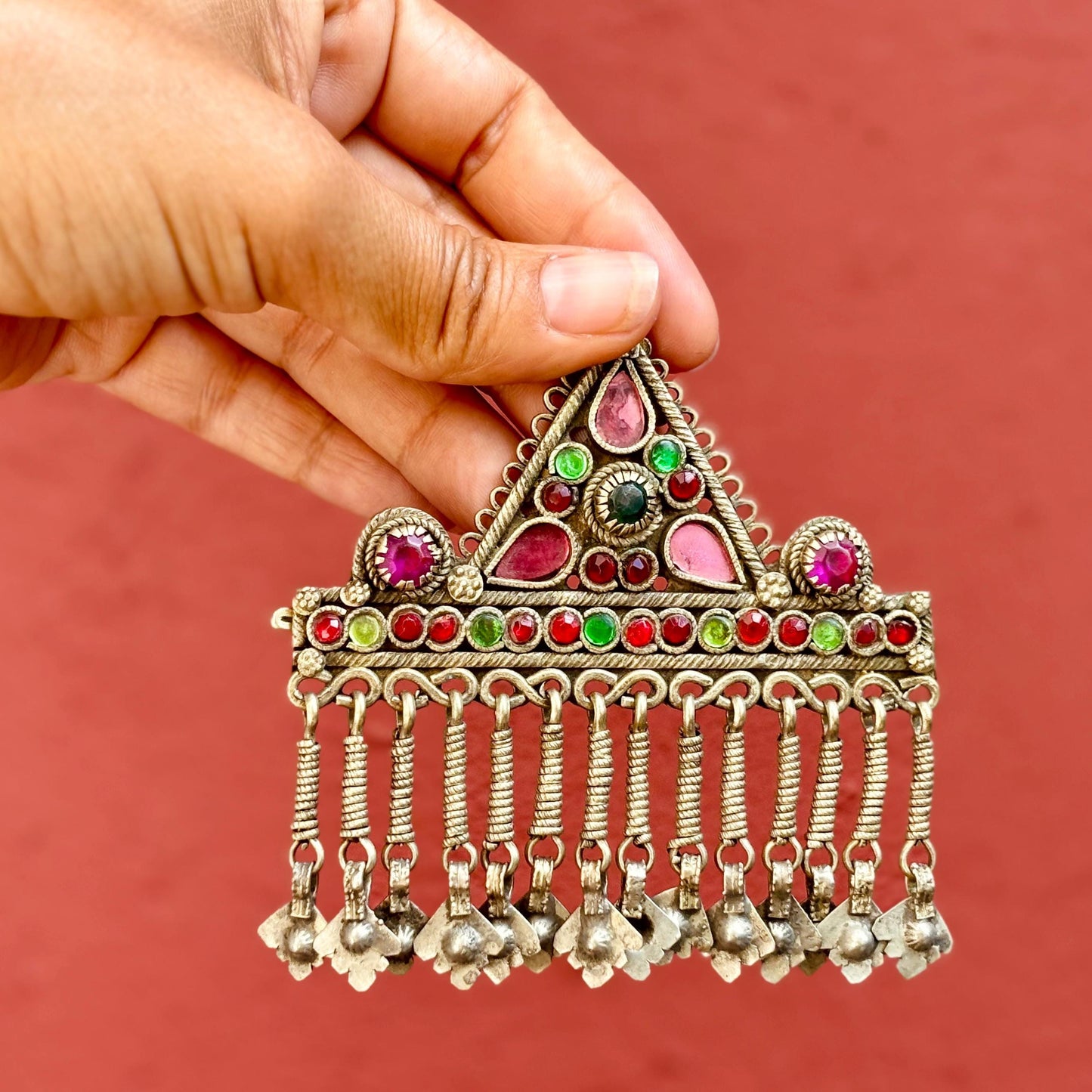 Barrette cheveux vintage,  Bijou de tête oriental boho, Accessoire ethnique tribal Kuchi nomade Afghan,Danse orientale tribal fusion, Cadeau