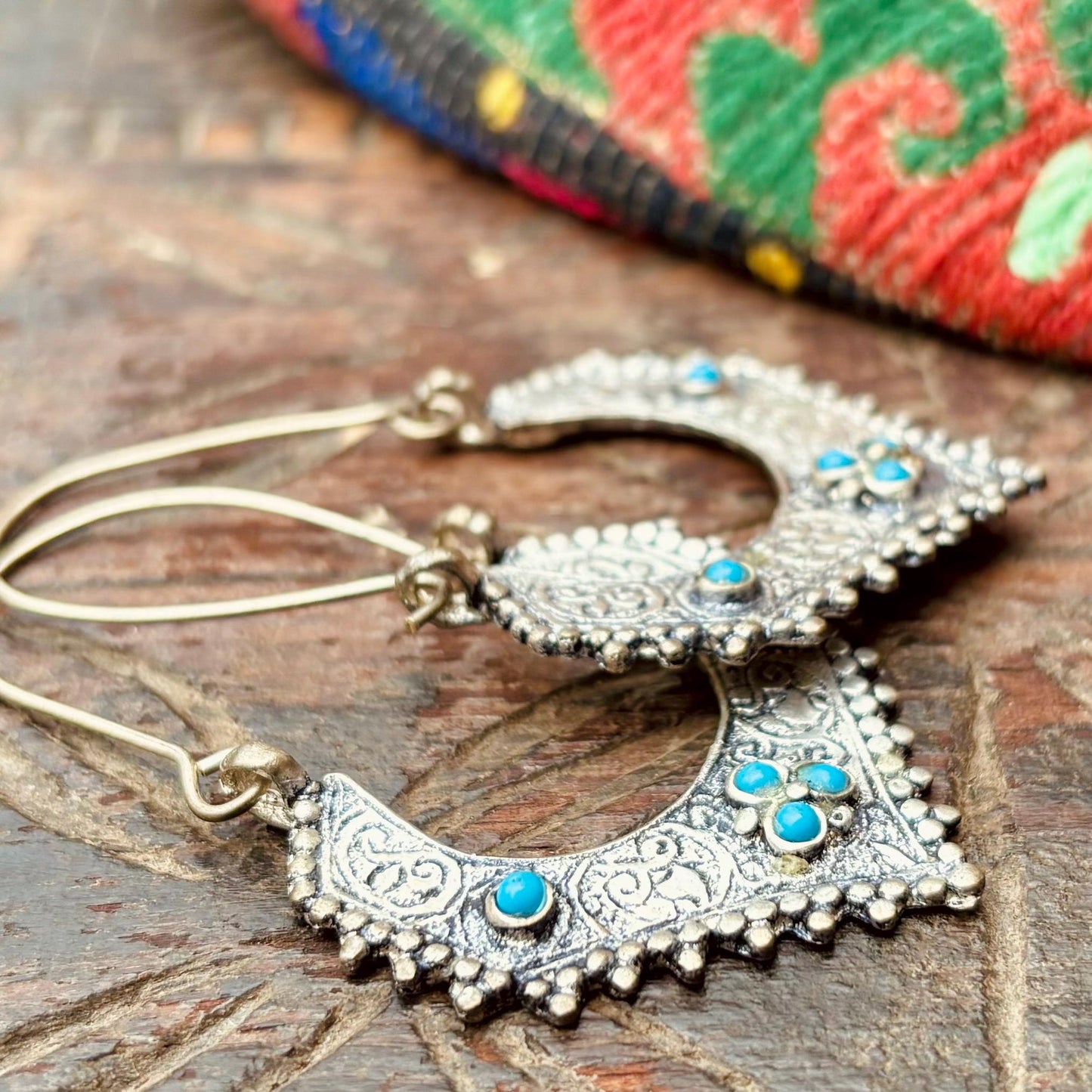 Créoles tribales afghanes boho - Anneaux danse orientale - Bijou ethnique