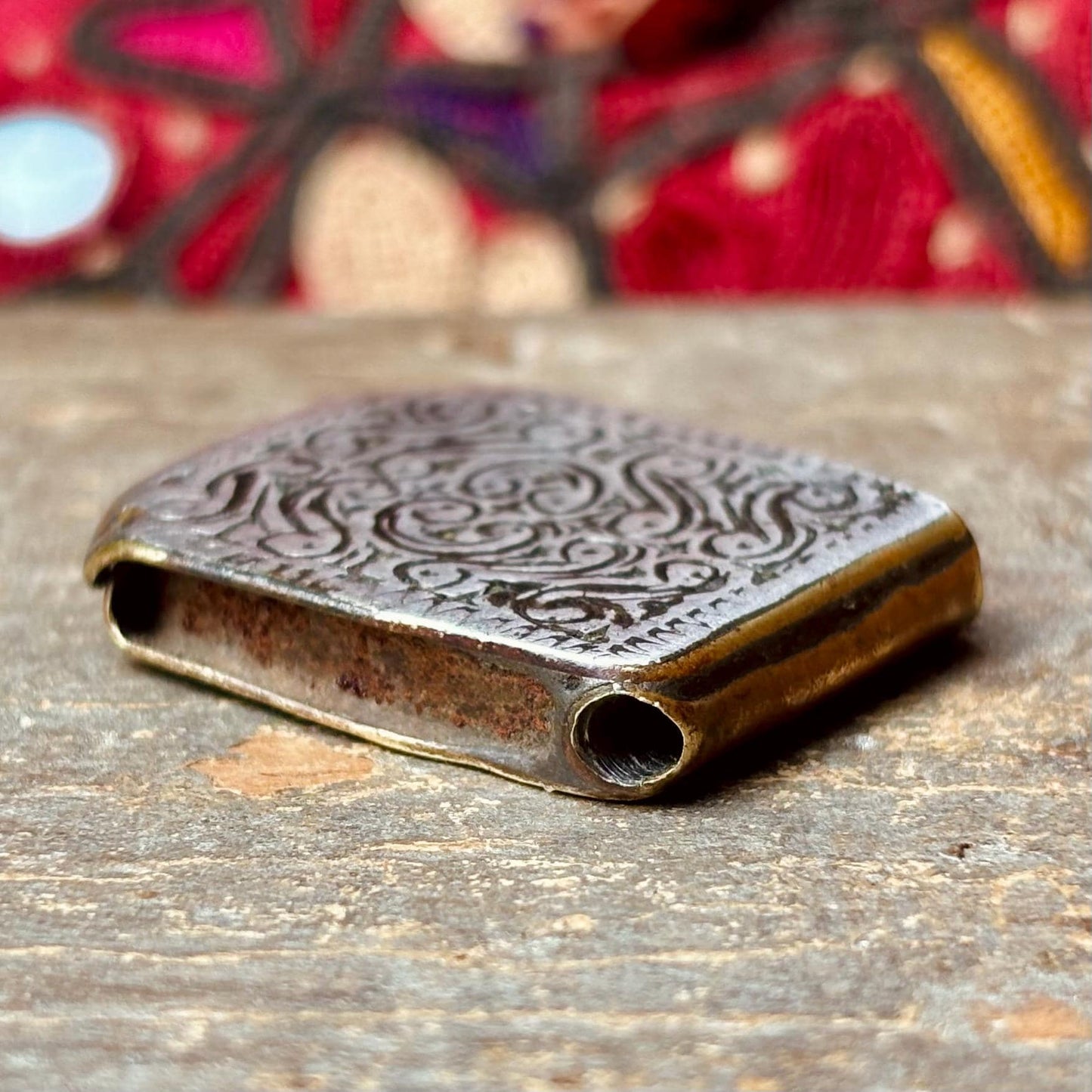 Pendentif amulette Berbère argent niellé - Talisman ancien kitab du Maroc