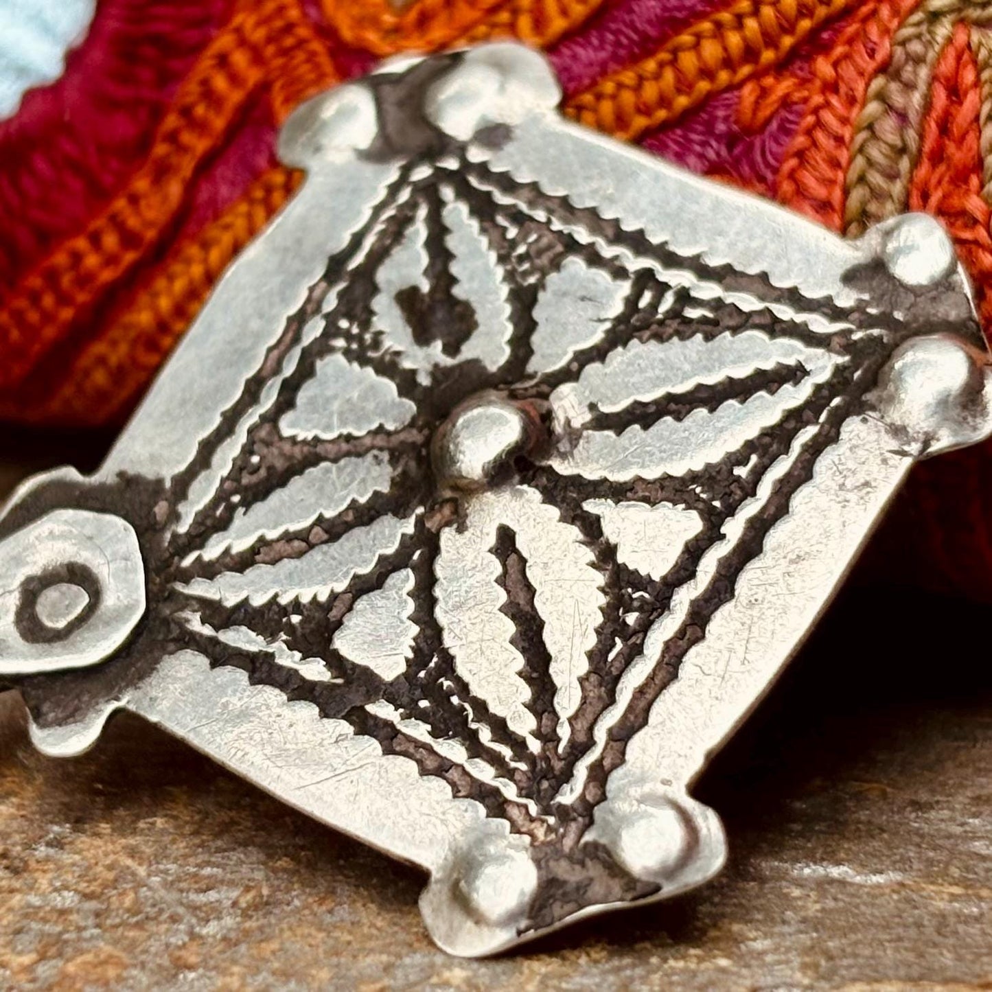 Petite croix du Sud argent nielle Berbère Touareg Maroc Sahara, Bijou ethnique tribal arabe oriental, Antiquités Maghreb Amulette Talisman