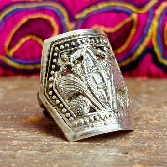 Bague argent Chine ancienne - Bijou tribal Miao authentique