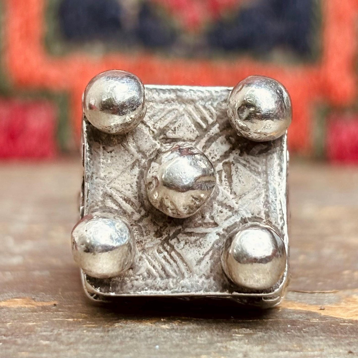 Große Silberring Peul Fulani - Antikes Stammesjuwel aus Mali - Afrikanischer Statement-Ring