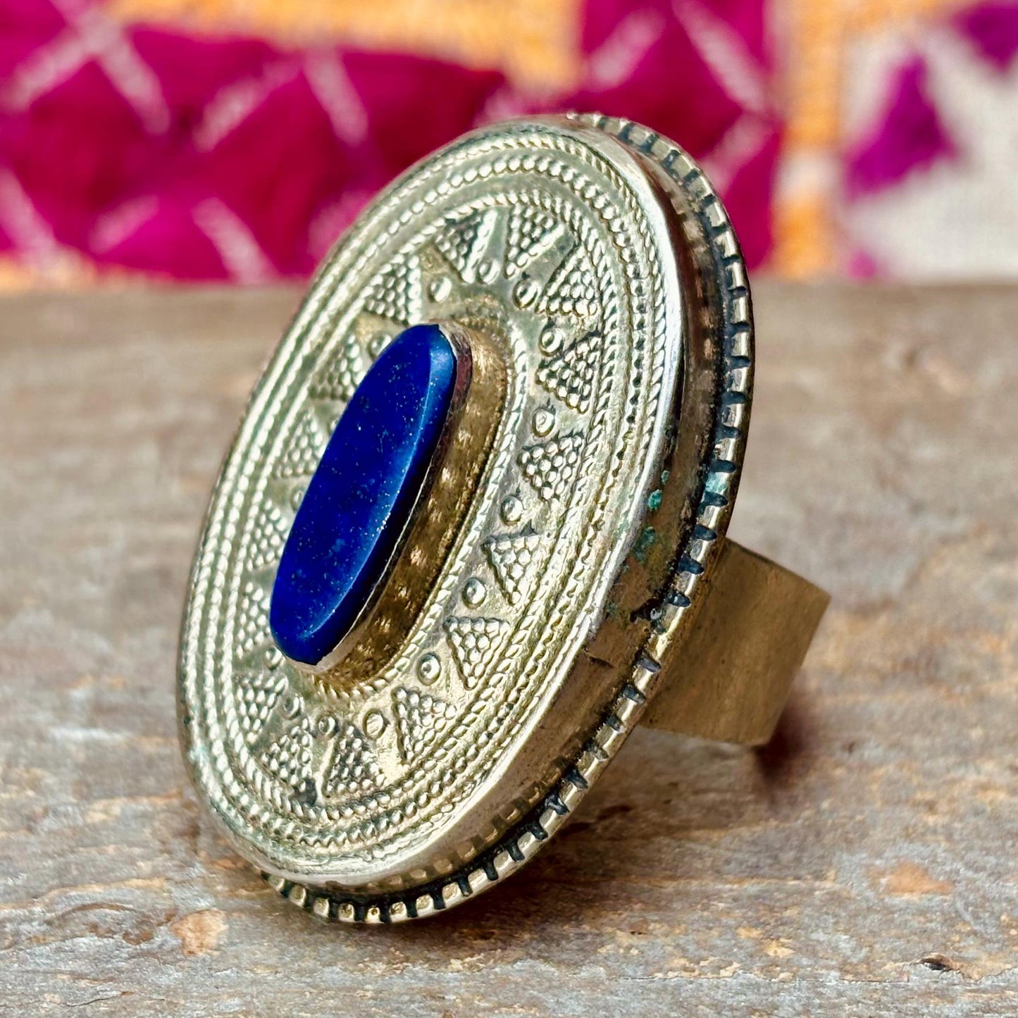 Anillo de plata turcomana afgana kazaja, anillo ovalado con piedra étnica tribal, estilo boho étnico bohemio oriental, joya antigua asiática.
