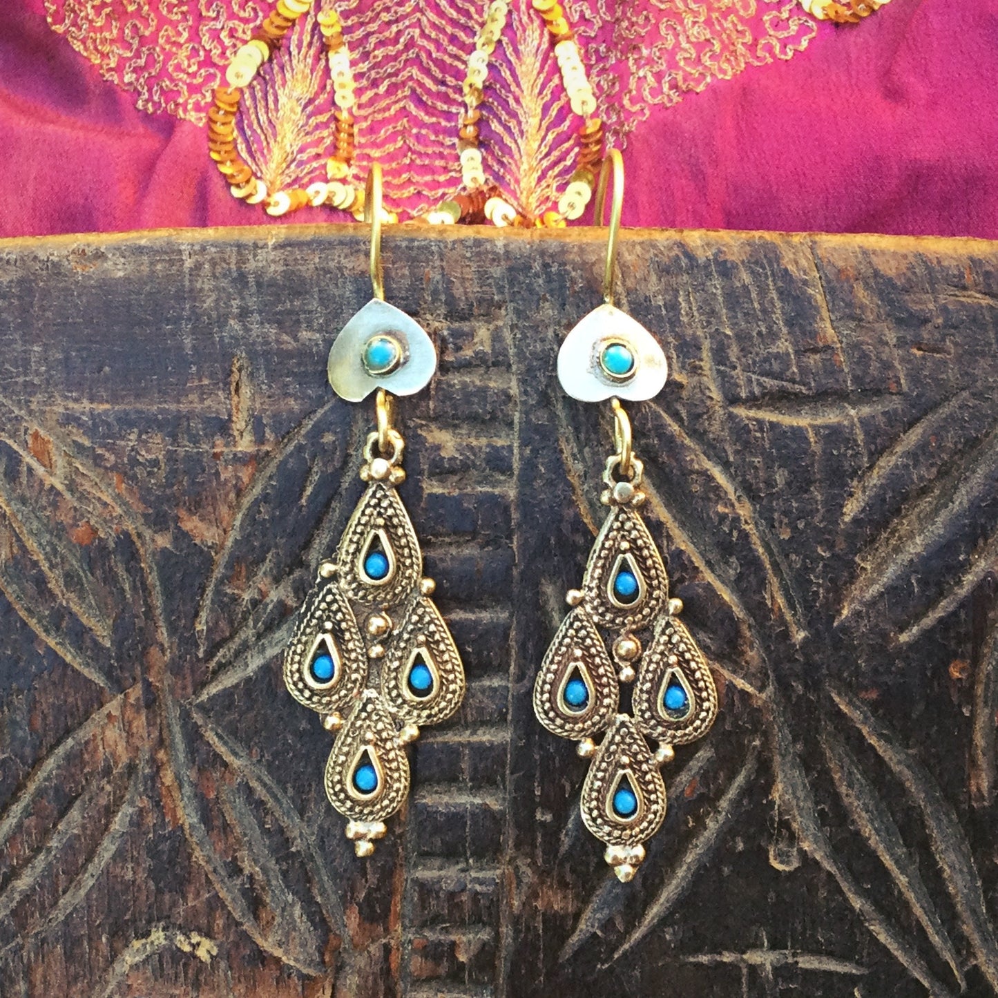 Boucles d’oreille ethniques, tribales, vintage, Bijoux Afghans, Bijoux ethniques, Boucles gypsy boho orientales Cadeau pour femme,