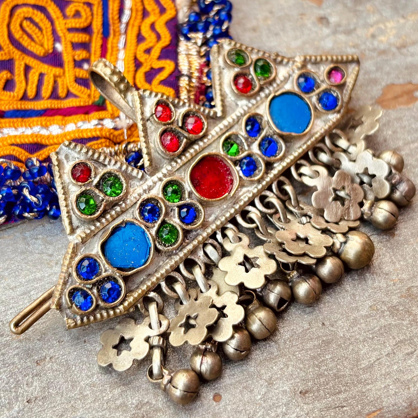 Barrette cheveux ancienne, Bijou ethnique tribal Kuchi nomades Afghans, bijou asiatique oriental boho, Danse orientale tribal fusion, Cadeau