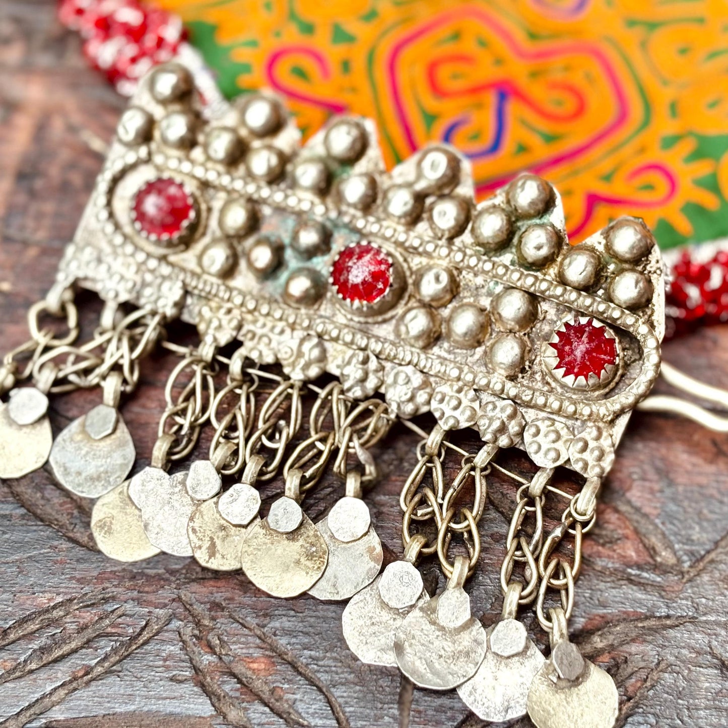 Horquilla antigua para el cabello, joya étnica tribal Kuchi de nómadas afganos, joya asiática oriental boho, danza oriental tribal fusión, regalo.