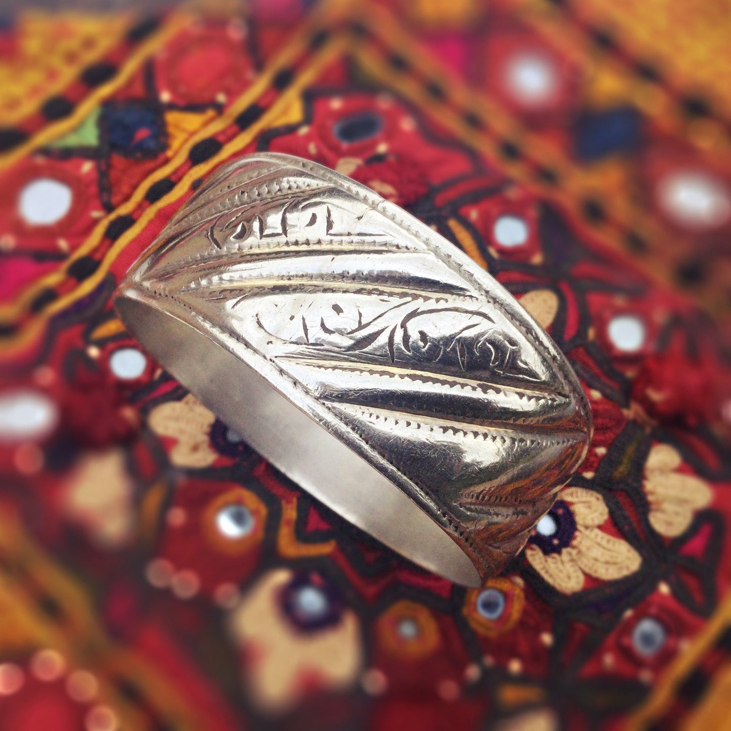 Bracelet Berbère Argent Ancien Maroc - Manchette Ethnique Vintage 69g | Amazigh