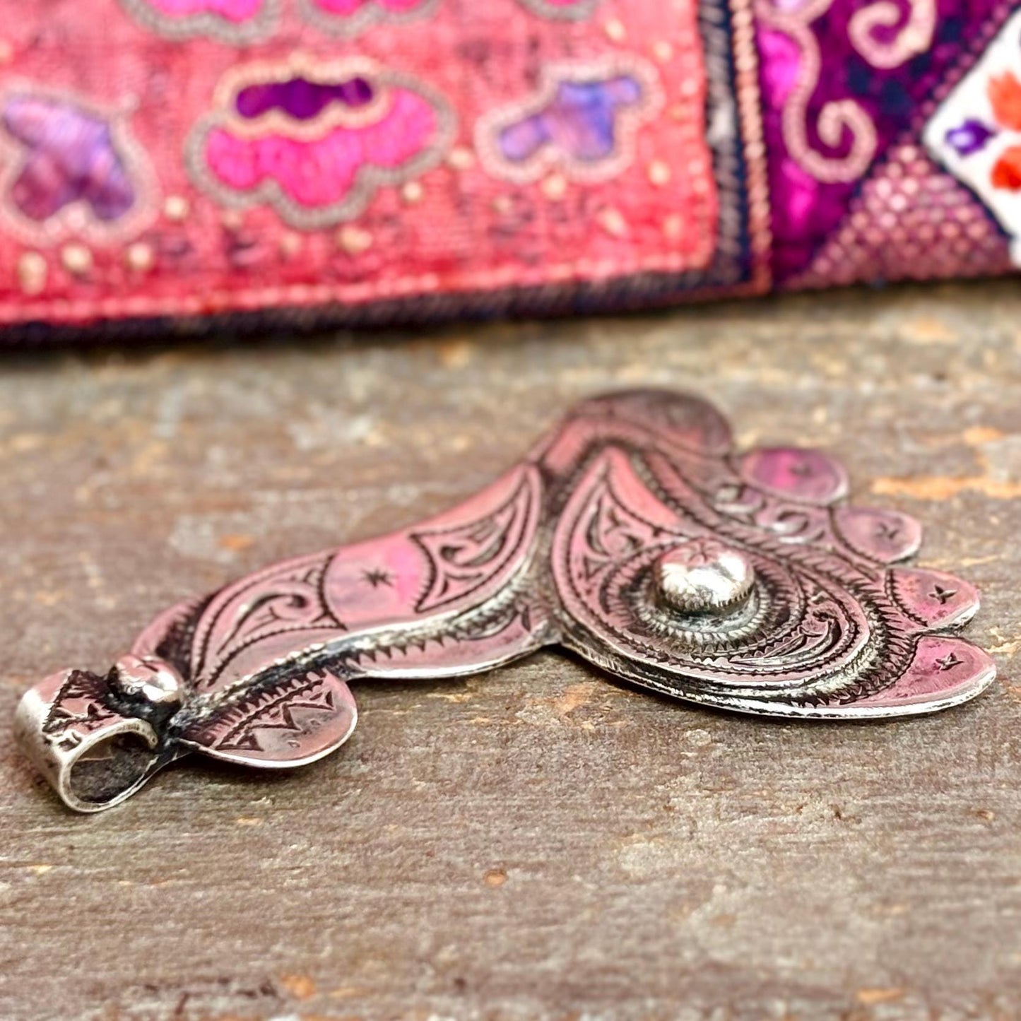 Œil & Pied, Amulette protection mauvais œil en argent, Pendentif Berbère vintage Maghreb Maroc, Bijou tribal ethnique artisanat, Cadeau