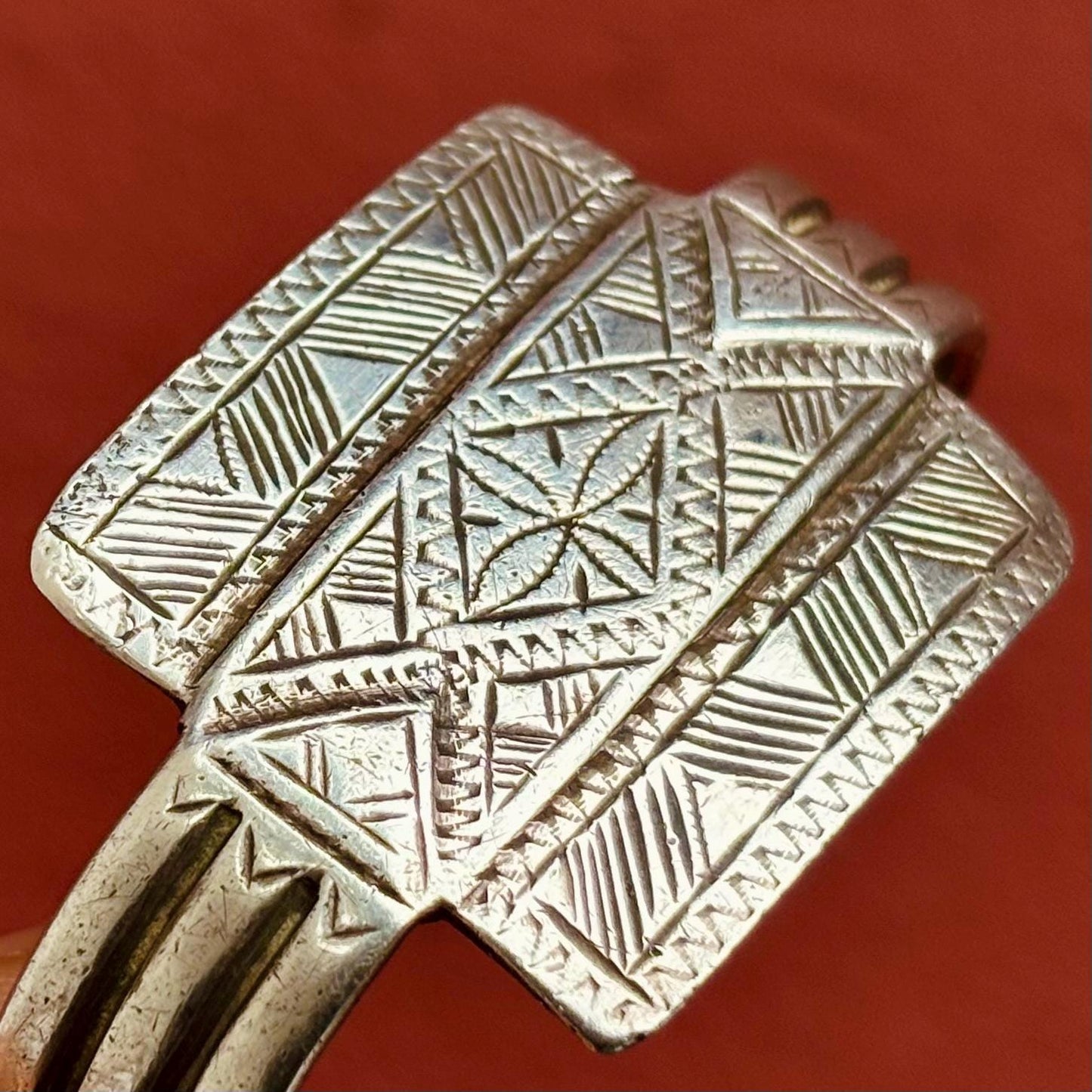 Bracelet khalkhal Touareg argent ancien - Chevillère Berbère Sahara vintage