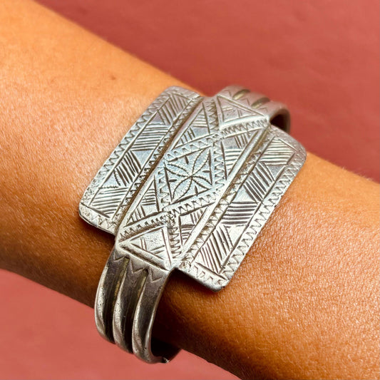 Bracelet khalkhal Touareg argent ancien - Chevillère Berbère Sahara vintage