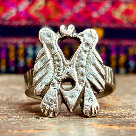 Bague Berbère ancienne aux oiseaux - Symbole de fertilité et protection