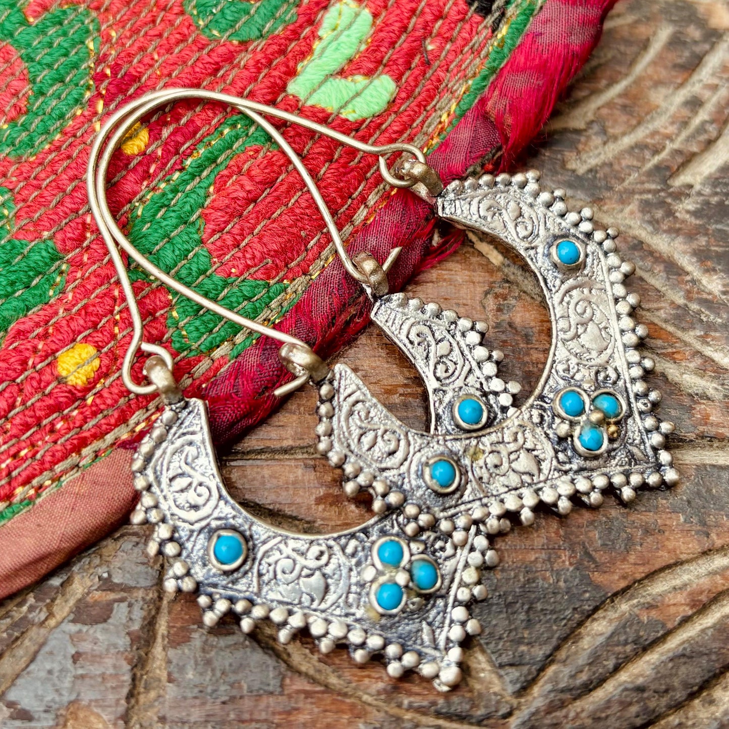 Créoles tribales afghanes boho - Anneaux danse orientale - Bijou ethnique