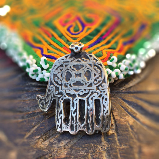 Main de Fatima, Fatma, Hamsa, Khamsa, Pendentif amulette protection marocain, Bijou ancien vintage, Symbole protection oriental mauvais oeil