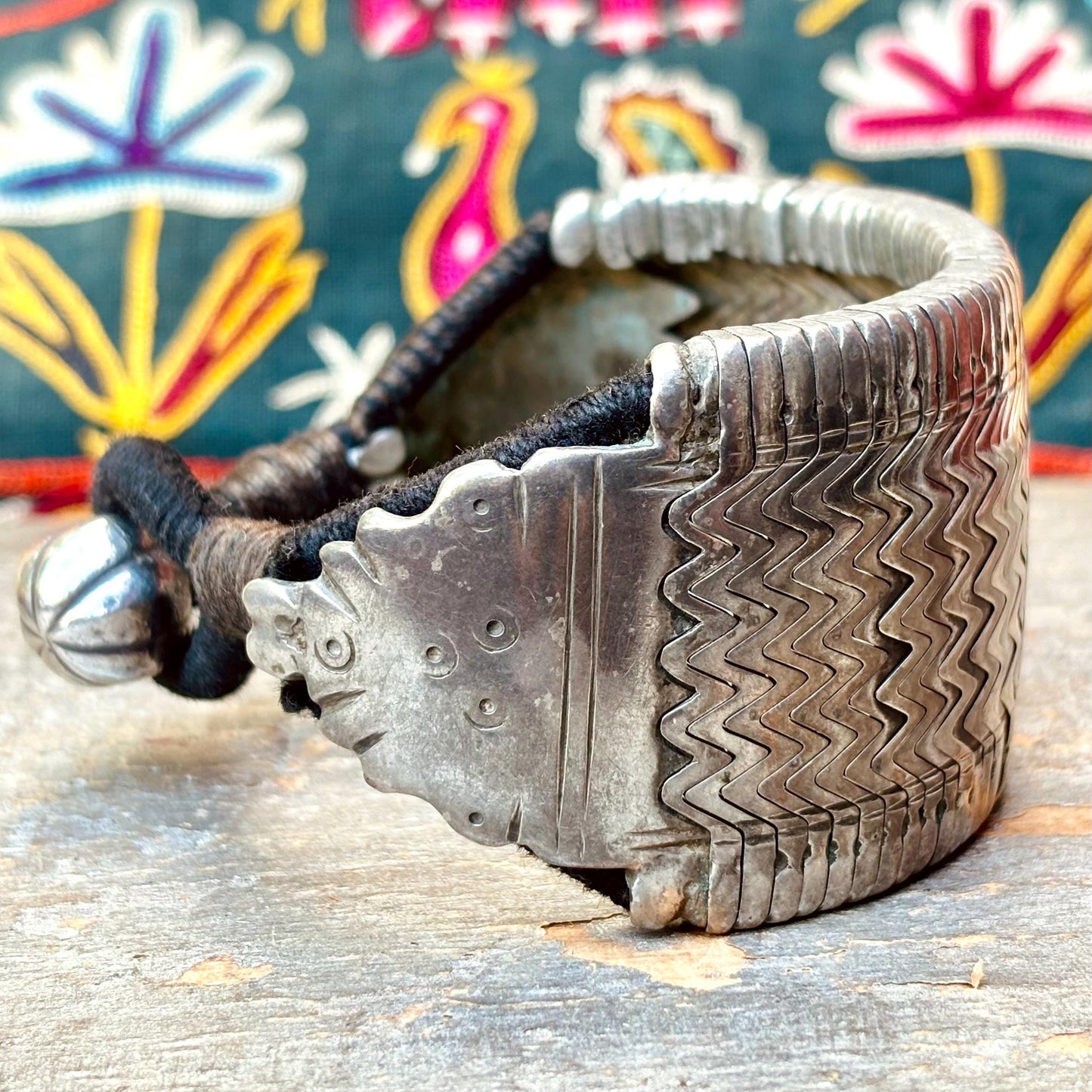 Bracelet argent ancien Bazuband du Rajasthan - Pièce d'exception articulé style Snake