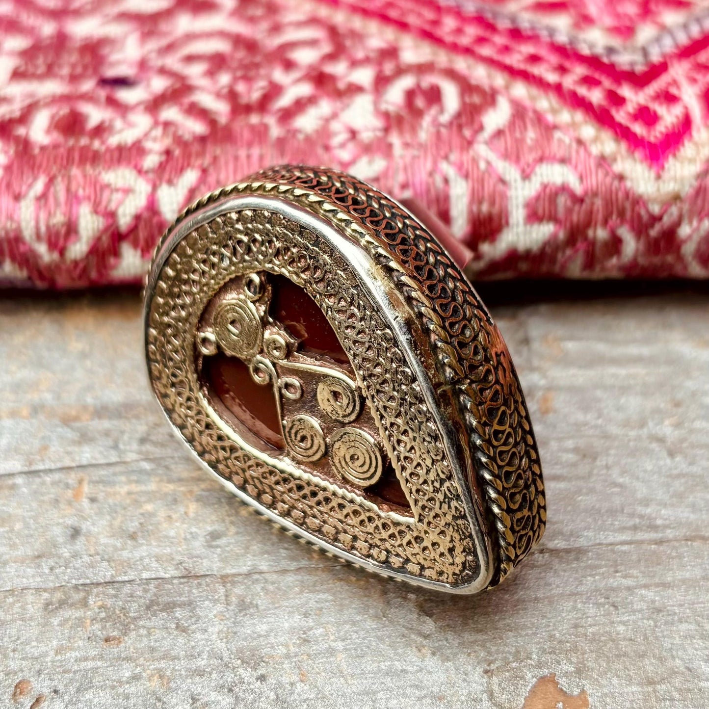 Bague Turkmène, Afghane, Grosse bague festival, Hippie, Boho, Gypsy, Bague tribale, Ethnique, Orientale, Bague filigrane, Vintage, Artisanat