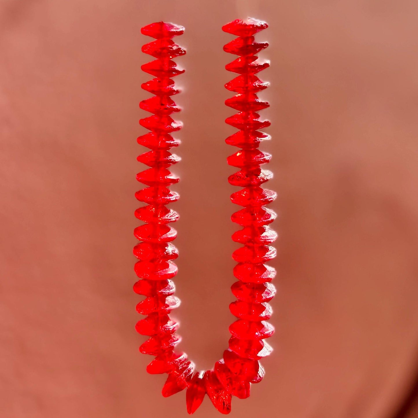 Perles de commerce vaseline rouge soucoupe, Perles antiques en verre de Bohême, Perles anciennes africaines, Perles translucides vintage