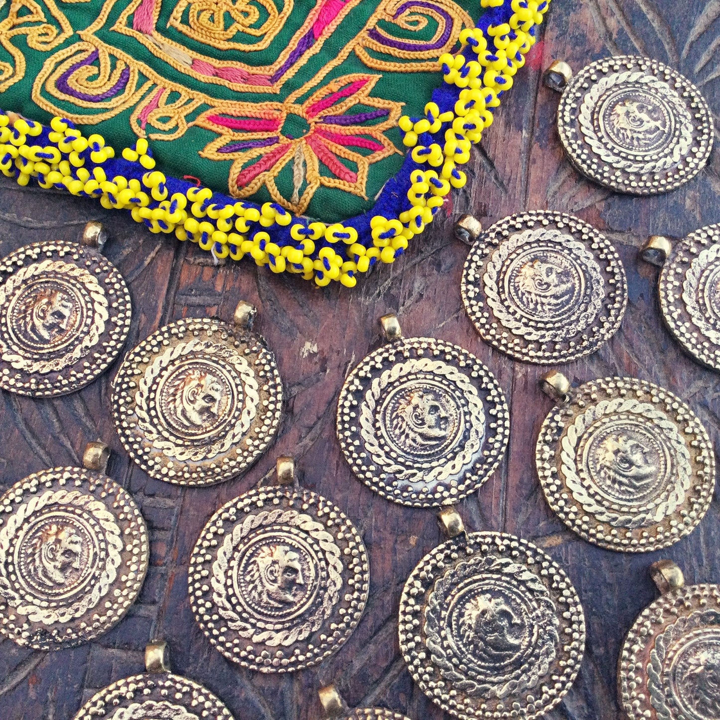 Breloques Afghanes Vintage - Lot 3 Pendentifs Ethniques Kuchi | Création Bijoux