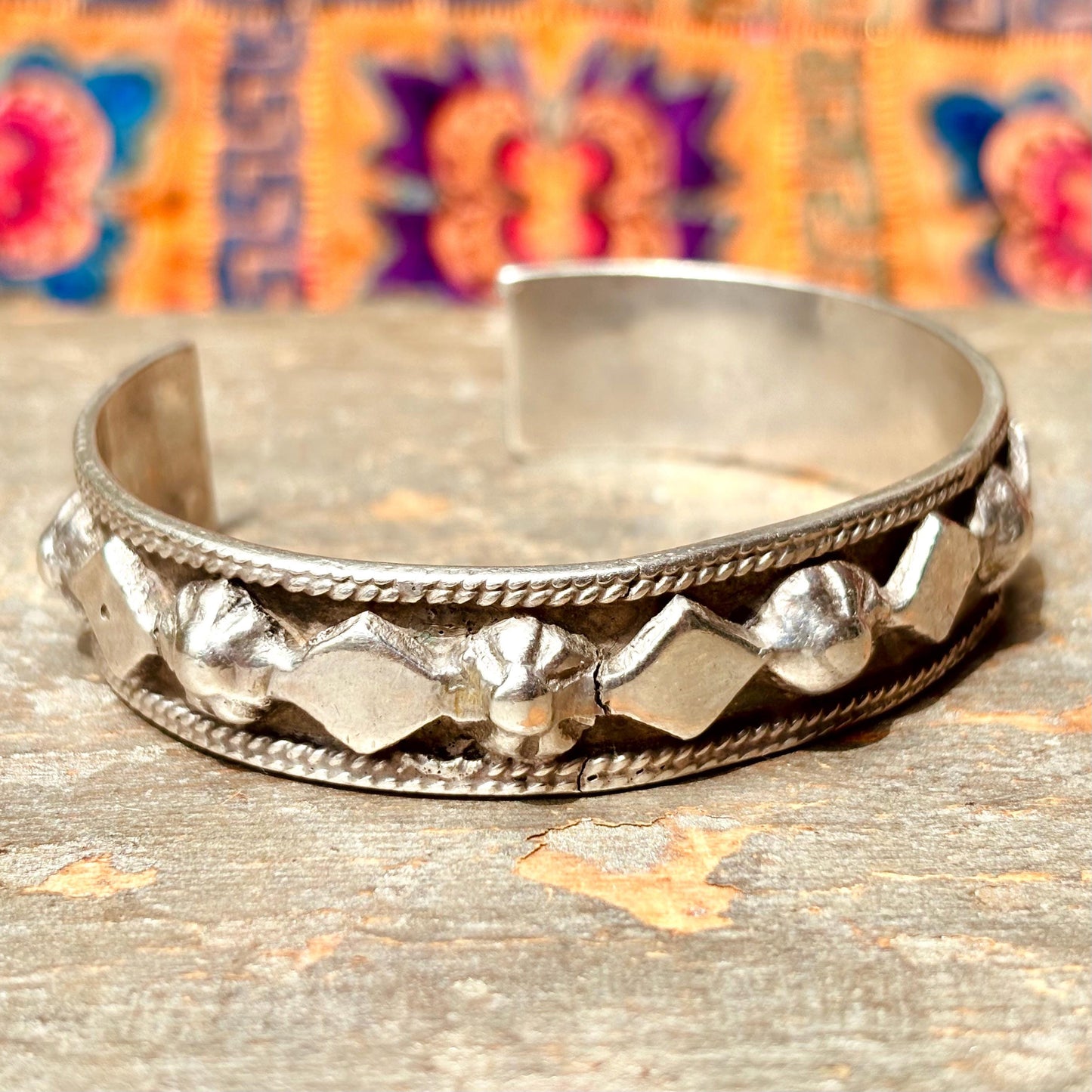 Bracelet argent ancien Algérie chaoui - Bijou vintage ethnique tribal Aurès authentique