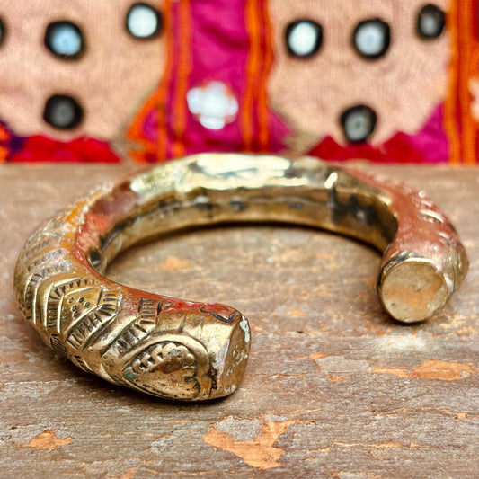 Bracelet jonc creux boho tribal afghan, Bracelet ethnique ancien tribu Kuchi, Bijou ethnique oriental antique, Danse orientale festival