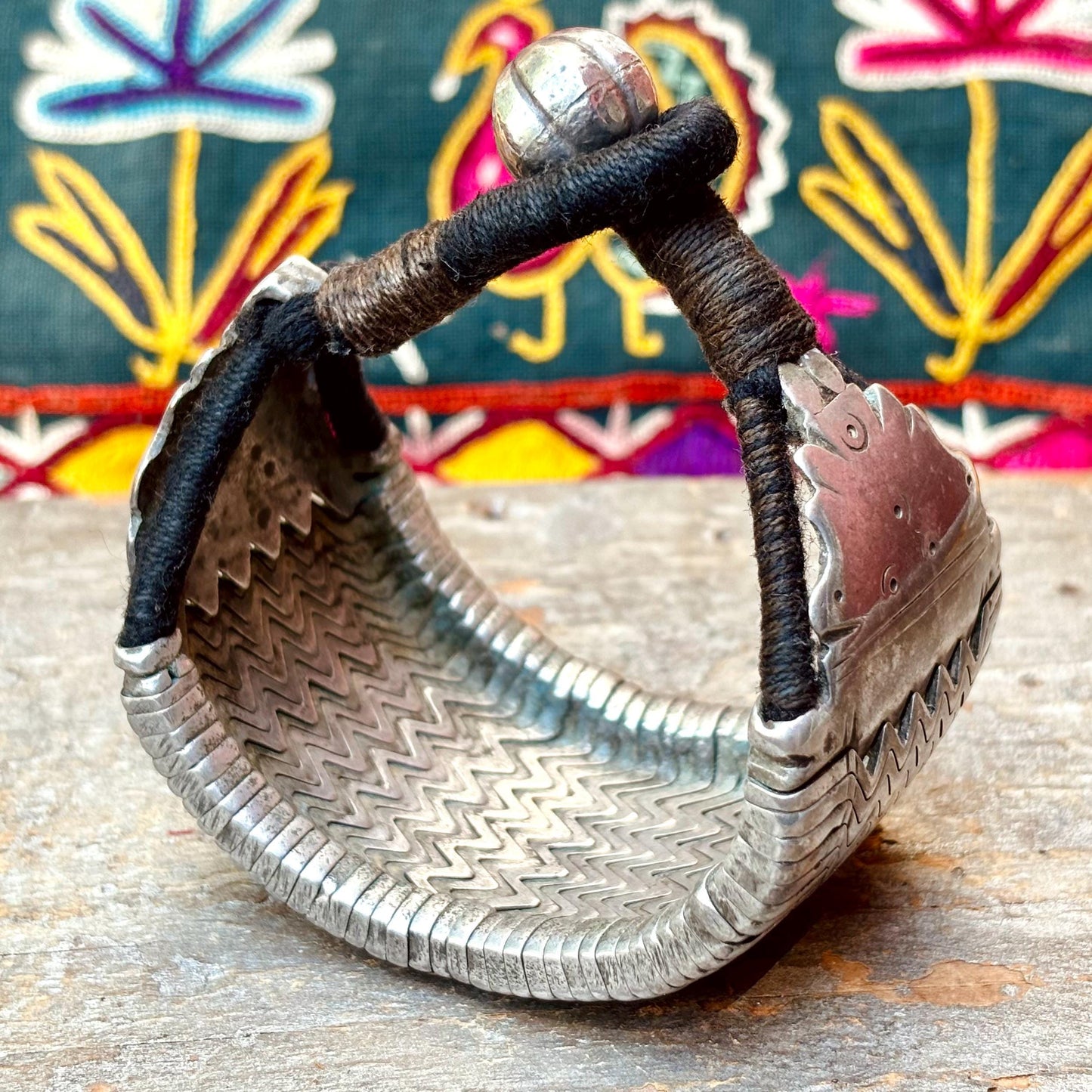 Bracelet argent ancien Bazuband du Rajasthan - Pièce d'exception articulé style Snake