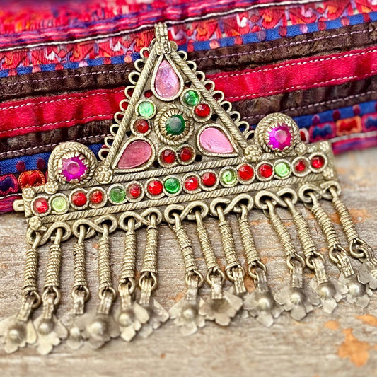 Barrette cheveux vintage,  Bijou de tête oriental boho, Accessoire ethnique tribal Kuchi nomade Afghan,Danse orientale tribal fusion, Cadeau