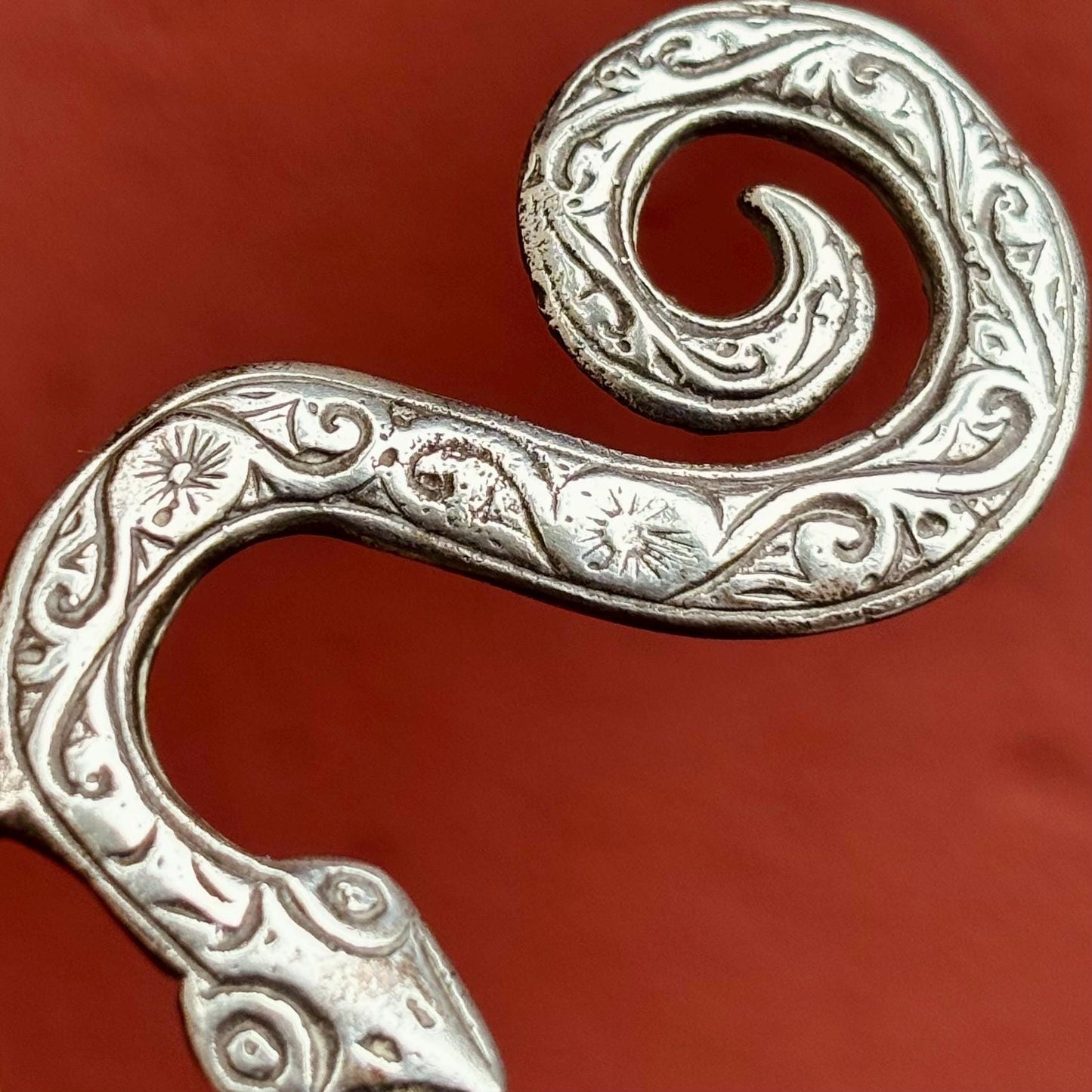 Pendentif serpent argent Berbère vintage - Amulette talisman Maroc ancien