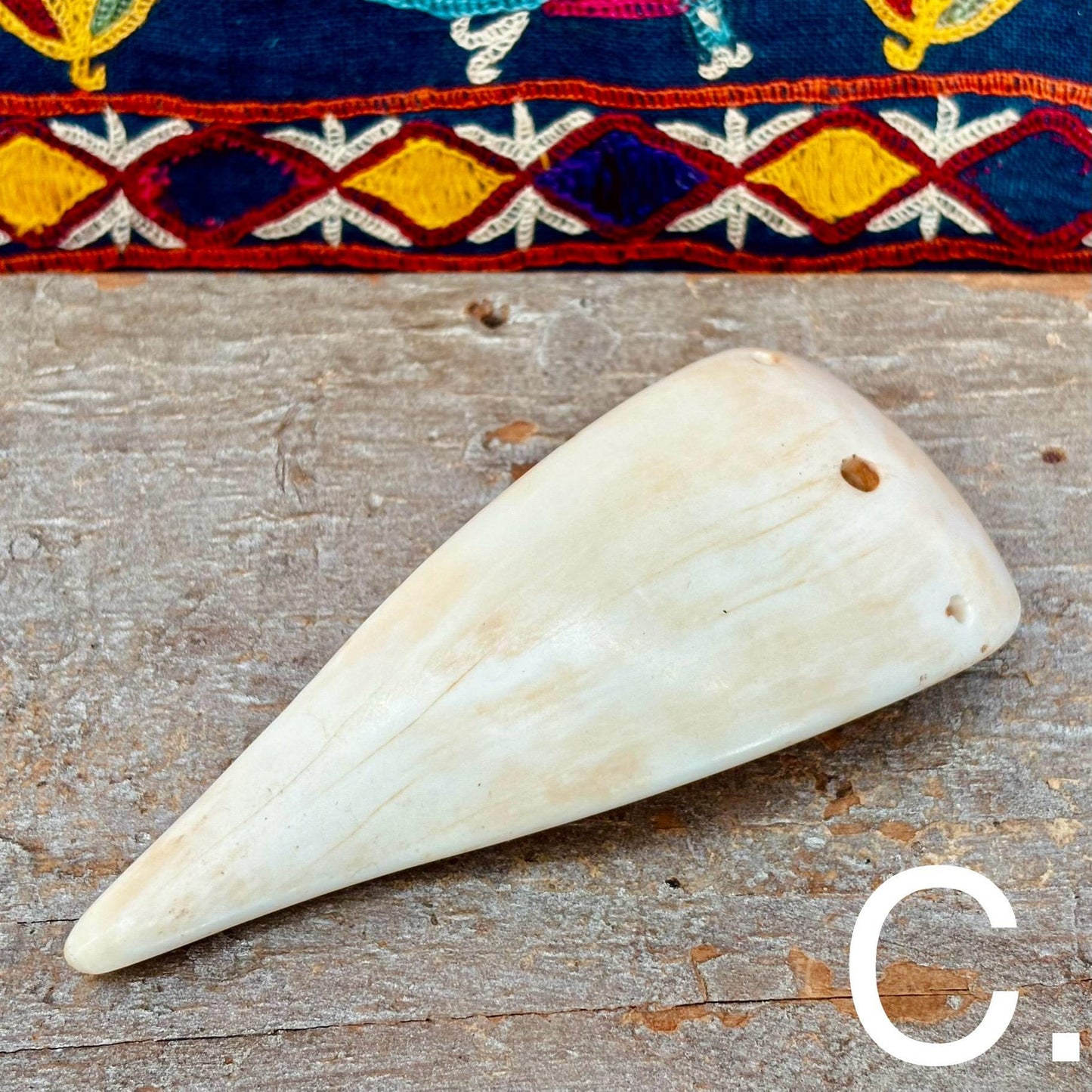 Coquillage ancien Nagaland, Pendentif coquillage vintage, Antiquités Inde Naga, Bijoux Nagaland, Bijou ethnique tribal ancien, Conque