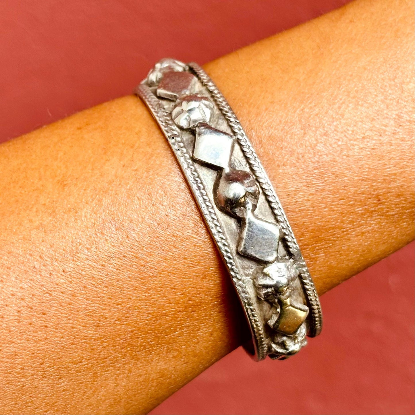 Bracelet argent ancien Algérie chaoui - Bijou vintage ethnique tribal Aurès authentique