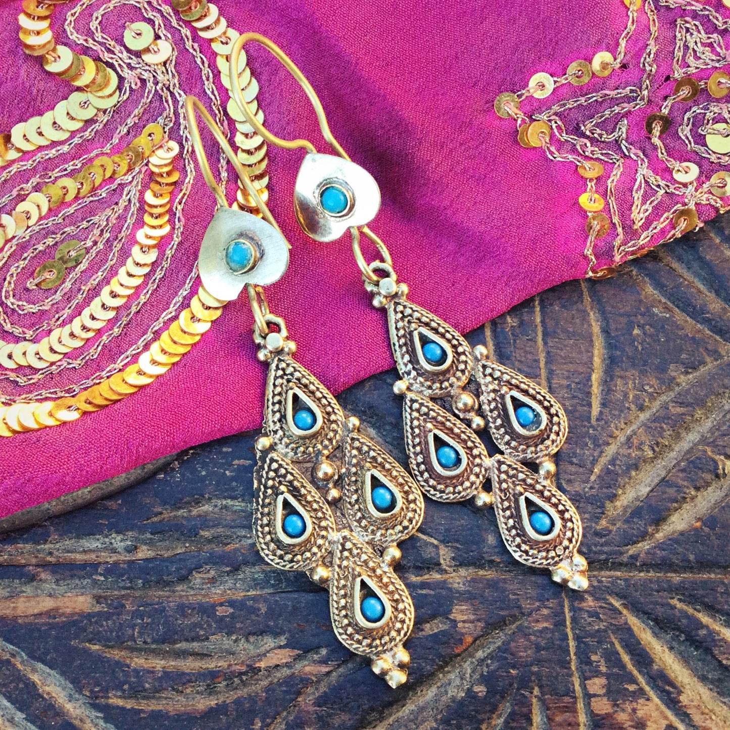 Boucles d’oreille ethniques, tribales, vintage, Bijoux Afghans, Bijoux ethniques, Boucles gypsy boho orientales Cadeau pour femme,