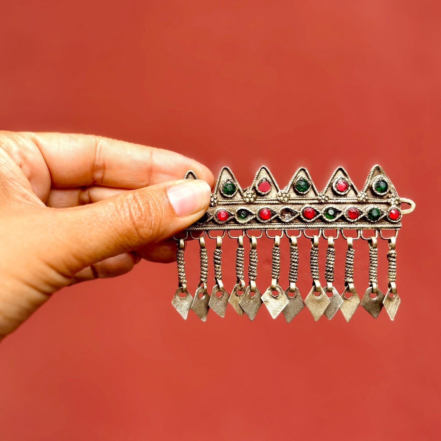 Barrette cheveux ancienne, Bijou ethnique tribal Kuchi nomades Afghans, bijou asiatique oriental boho, Danse orientale tribal fusion, Cadeau