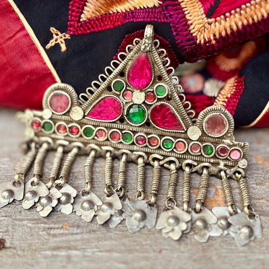 Barrette cheveux ancienne, Bijou ethnique tribal Kuchi nomades Afghans, Bijou asiatique oriental boho, Danse orientale tribal fusion, Cadeau