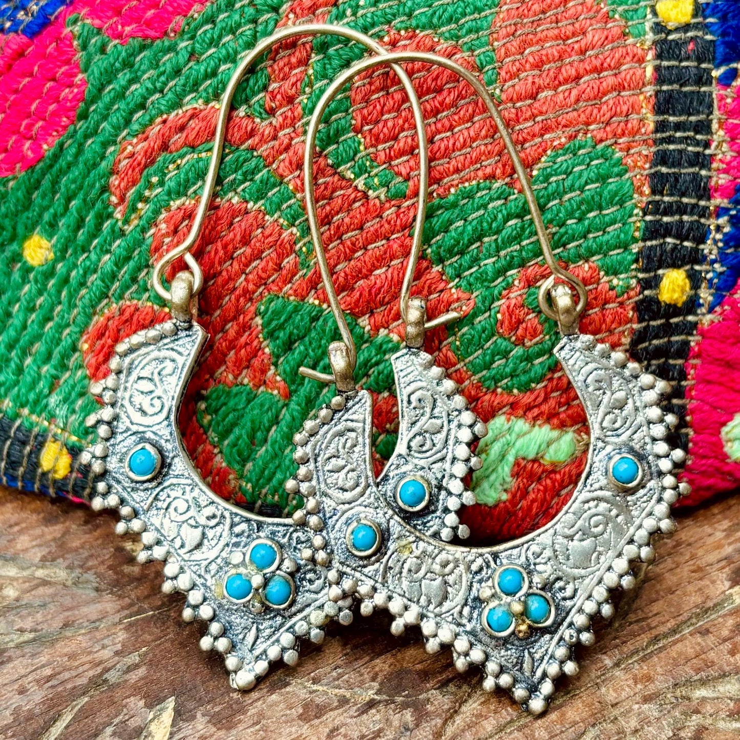 Créoles tribales afghanes boho - Anneaux danse orientale - Bijou ethnique