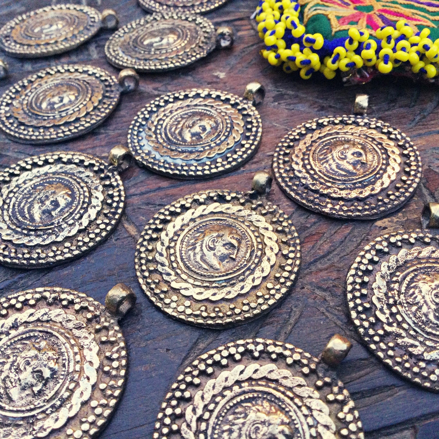 Breloques Afghanes Vintage - Lot 3 Pendentifs Ethniques Kuchi | Création Bijoux