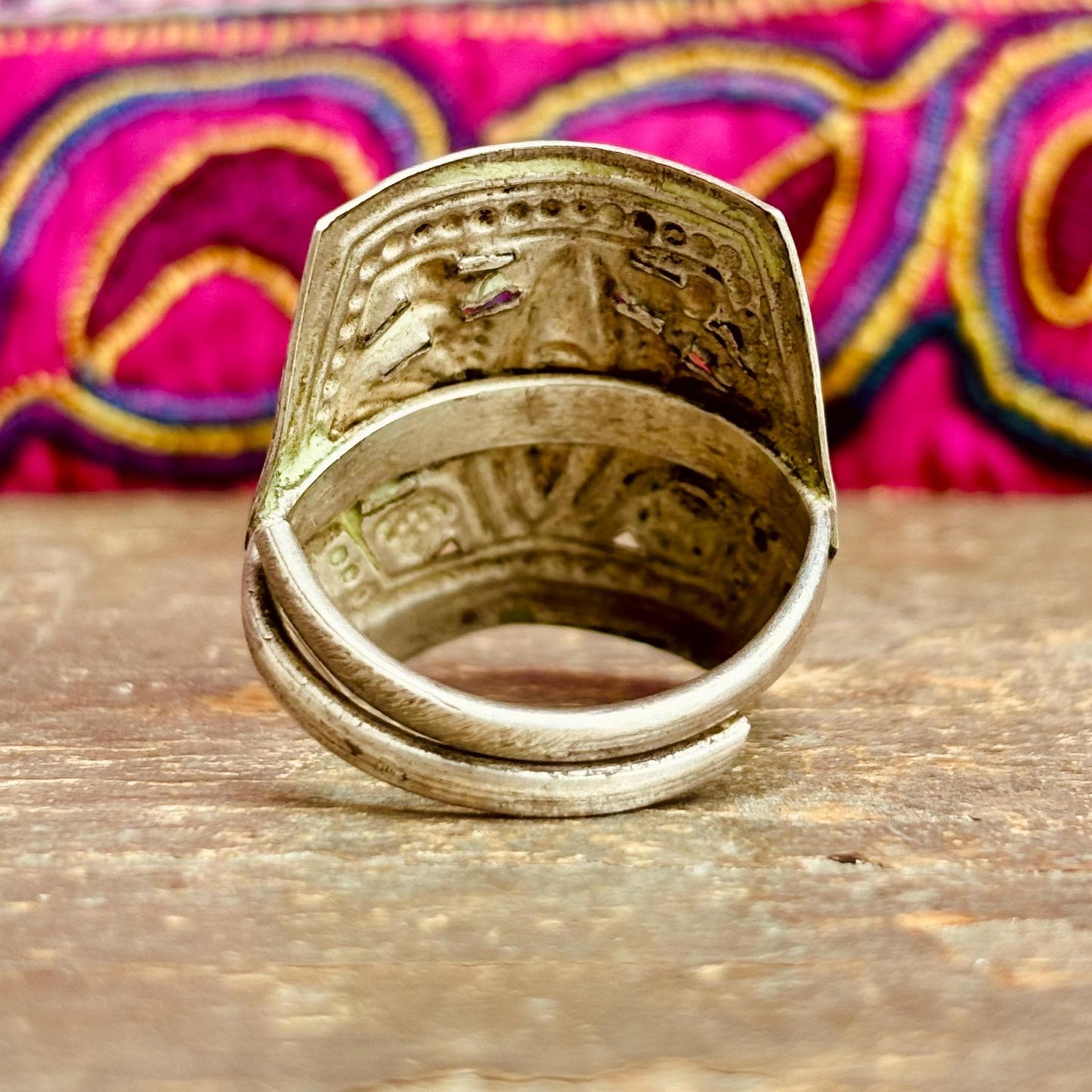 Bague argent Chine ancienne - Bijou tribal Miao authentique