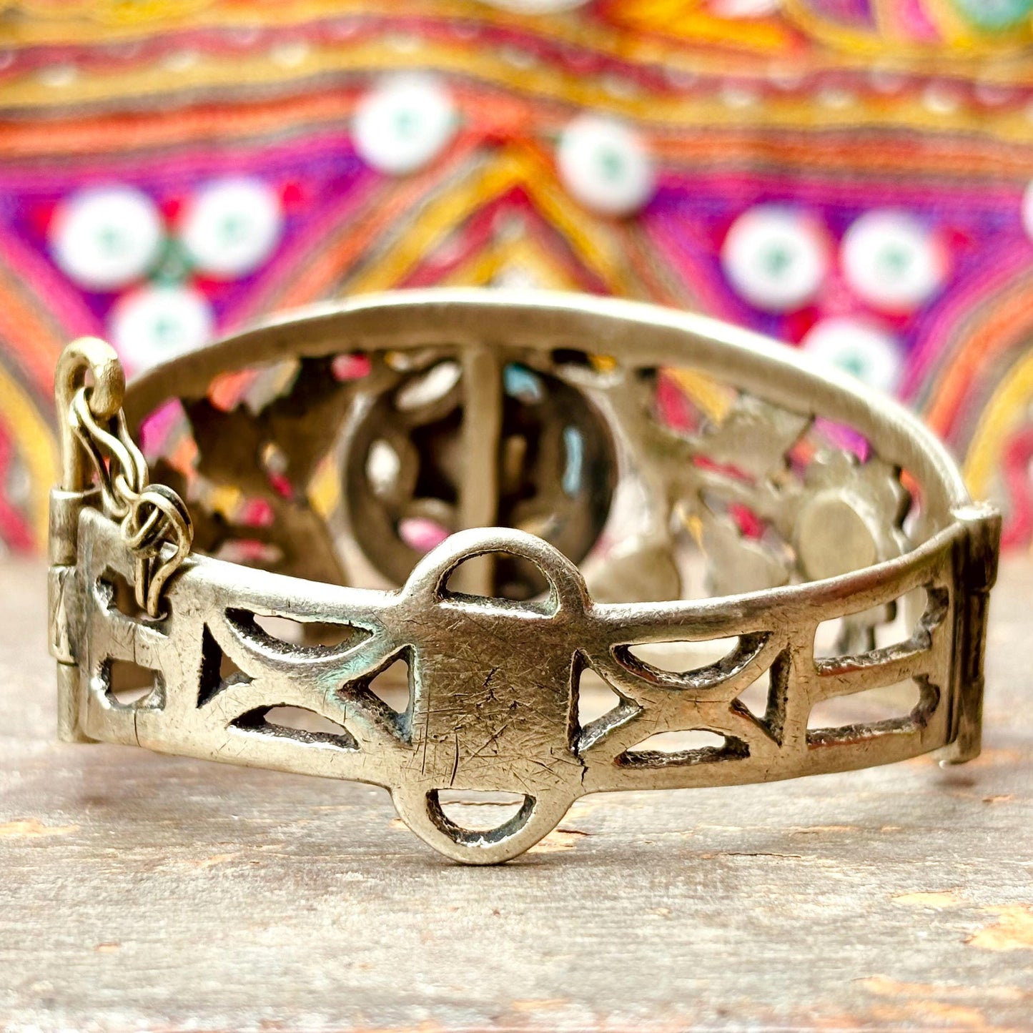 Bracelet Afghan Vintage Articulé - Bijou Ethnique Tribal Boho