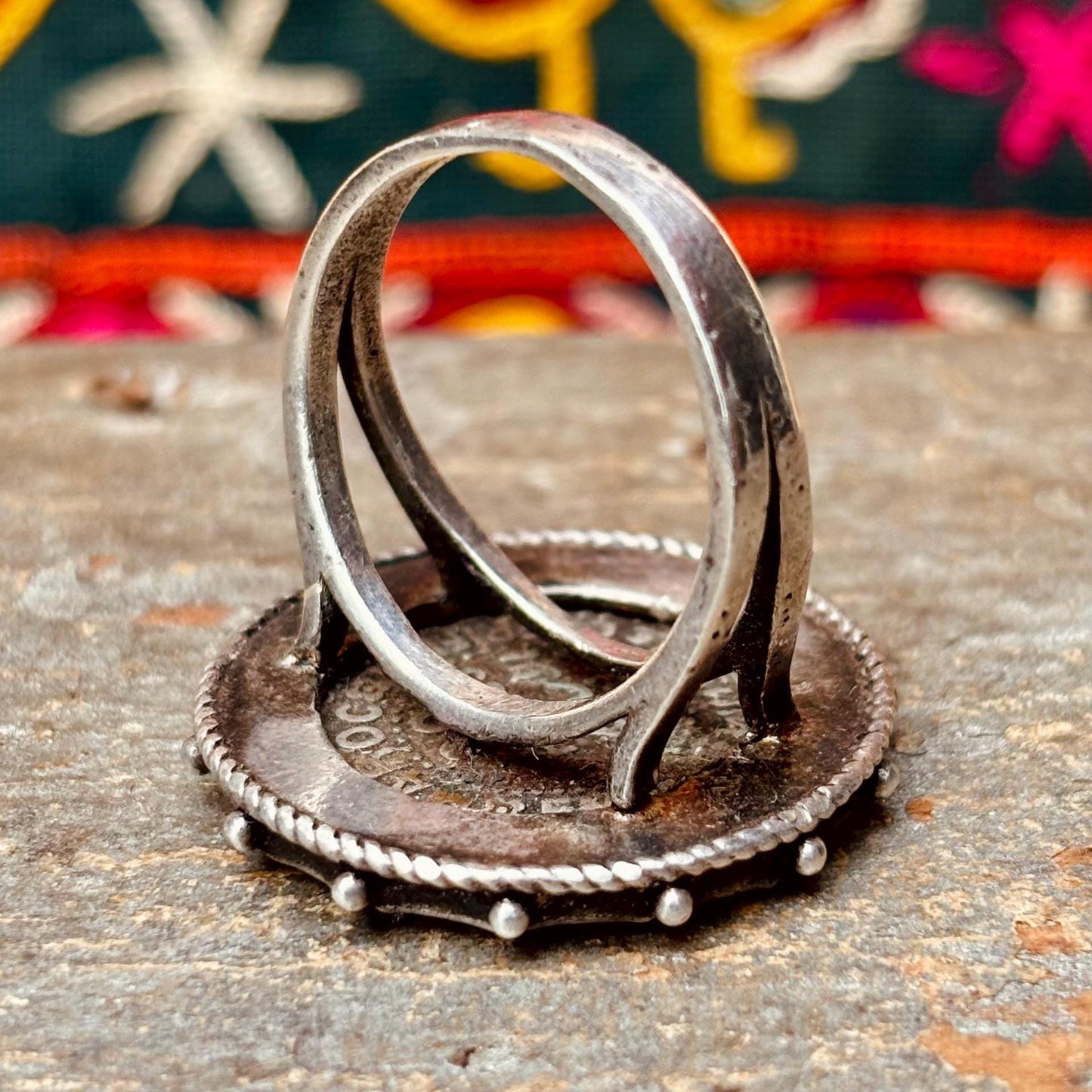 Bague vintage sceau de Salomon - Amulette protectrice hexagramme du Maroc