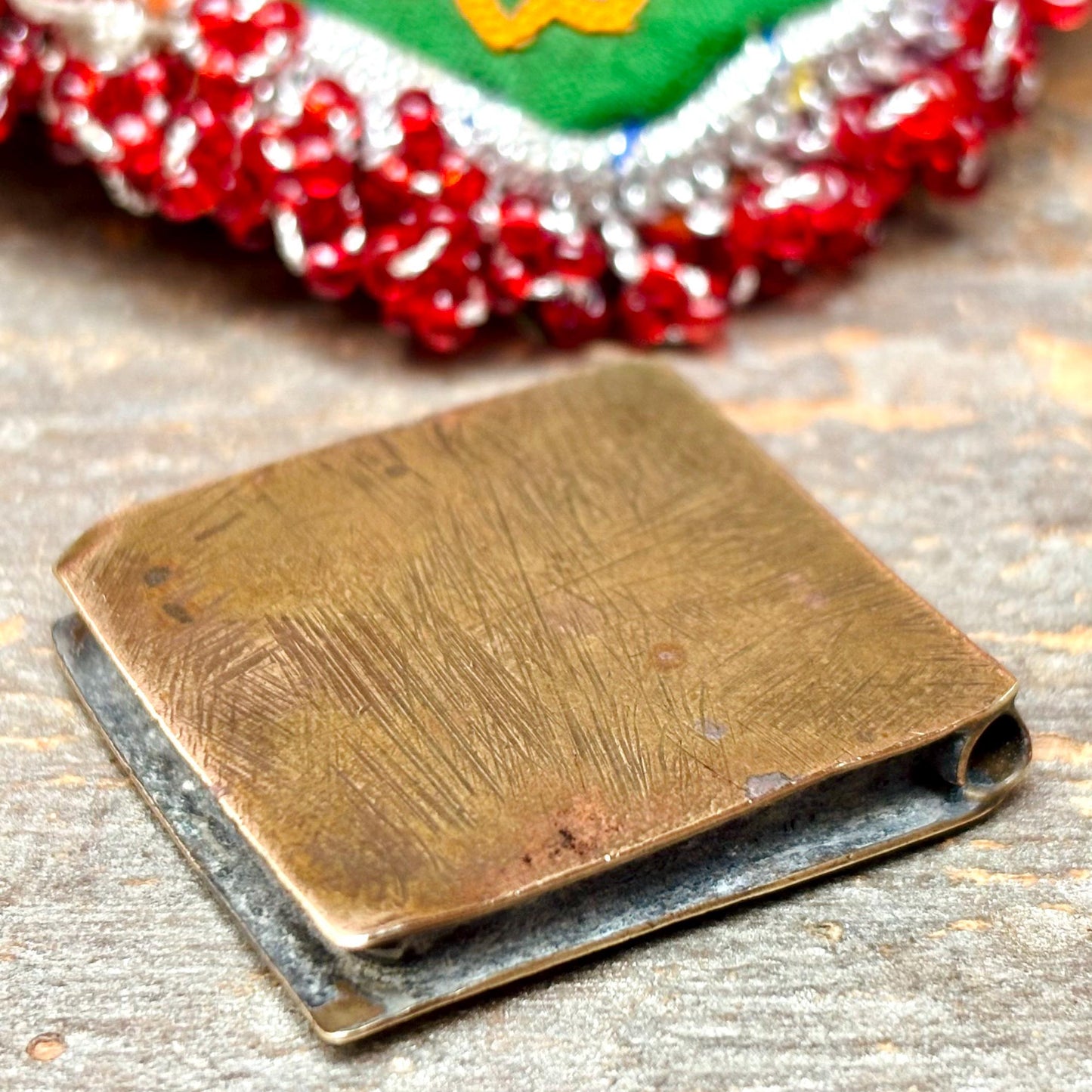 Berberische Amulett-Pendelleuchte aus nielliertem Silber, alter Talisman Schutz Maghreb Marokko rechteckig Kitab, ethnische antike Tribal-Schmuck