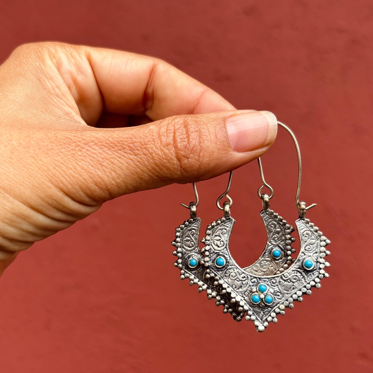 Créoles tribales afghanes boho - Anneaux danse orientale - Bijou ethnique