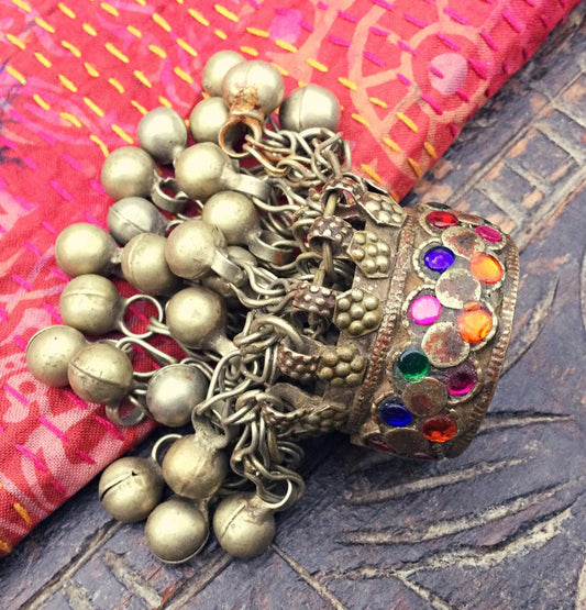 Bague tribale, Bijoux danse du ventre, Bague d’orteil, Bague grelots, Bijoux Afghans Kuchi Nomades, Bague gypsy boho, Bague ethnique vintage